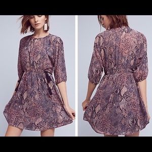 Anthropologie Zharah Peasant Dress by floreat Purple Motif XS